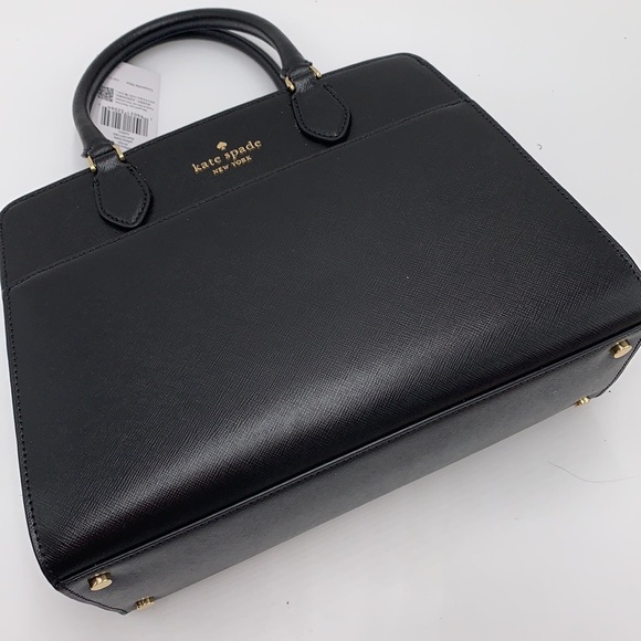 KATE SPADE Madison Saffiano Leather Medium Satchel BLACK COLOR - Picture 14 of 15